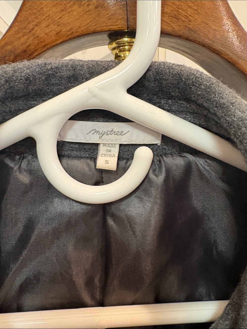 Mystree Gray Ruffle-Front Blazer Jacket - Picture 2 of 7